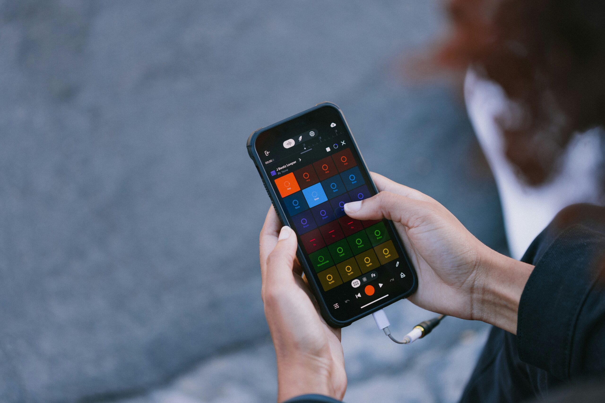 Person using a smartphone planner app